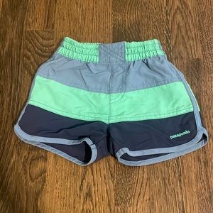 Patagonia Toddler Swim Trunks - Size 2T - Green and blue Stripes!